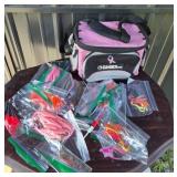 Flambeau Pink Tackle Bag With Soft Plastic Baits
