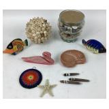 Seashell Collection, Starfish & Art Deco Wood