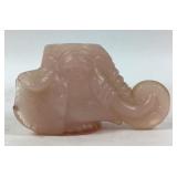 Boyds Pink Slag Glass Elephant Head Toothpick