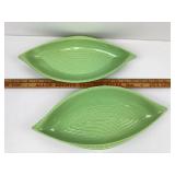 California Green Pottery Leaf Trays