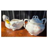 Napcoware Duck Planter, Johnson Bros Sugar Bowl