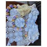 Handmade Lace Doilies, Crochet Linens, Embroidered