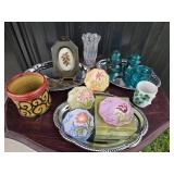 Ceramic Pottery, Floral Plates, Glass Insulators