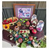 Apple-Themed Decor With Basket, Garland, Candle Ho