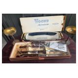 Kromex Tray, Barbecue Set, Brass Goblets