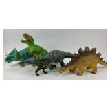 Plastic Dinosaur Figurines Including T-Rex, Tricer