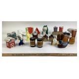 Ceramic, Wooden, and Glass Salt and Pepper Shakers
