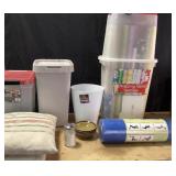 Storage Bins, Wrapping Paper, Foam Roller