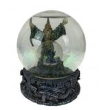 Wizard Snow Globe With Dragon Scene