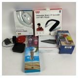 Naxa Speaker, Apple TV, LG DVD Writer, JBL Speaker