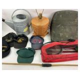 Watering Can, Hats, Lamp, Badminton Rackets