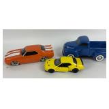1:24 1969 Chevy Camaro, Dodge Challenger, Ford Tru
