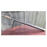 Black Wooden Baton With Ribbed Handle