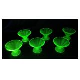 Federal Uranium Green Depression Glass Sherbet Cup