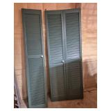 Green Louvered Bi-Fold Doors Each Set Measures 30