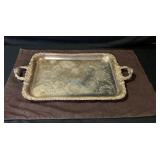 Large Vintage Silver-Plated Cooper Tray