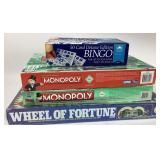 Monopoly, Wheel Of Fortune, Bingo Games