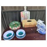 Cat-Themed Decor, Ceramic Figurine, Bowls