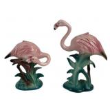 Fitz and Floyd Pink Flamingo Ceramic Figurines