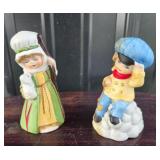 Jasco 1978 Ceramic Figurines Shepherd Boy Girl