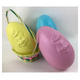 3 VTG General Foam Blow Mold Easter Bunny 12" Eggs