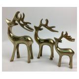 3 Brass Reindeer