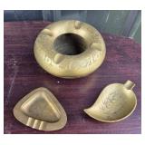 Brass Ashtrays With Etched Designs