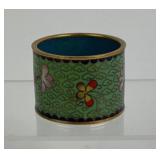 Cloisonne Enamel Napkin Ring With Floral Motif