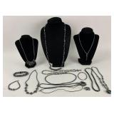 Costume Hematite Jewelry: Heart Necklace, Chip