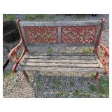 Wrought Iron And Wooden Garden Bench
