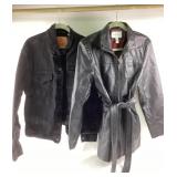 Leather Jacket and Levi Denim Jacket Size Large