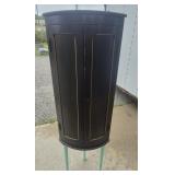 Curved Bowfront Corner Cabinet, Featuring A Dark