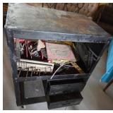 Metal Shop Cart With Tools, Storage Drawers