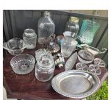 Glassware, Silver-Plated Tray, Mosaic Decor Pieces