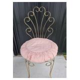Gold Wire Vanityï¿½ Chair with Cushion