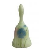 Fenton Dianthus on Custard Satin Bell Hand Painted