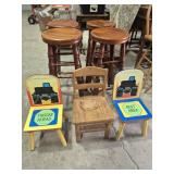 Wood Stools With Round Seat, Children