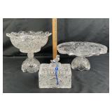 Miller Import Crystal Compotes, Covered Dish, Pede
