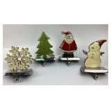 4 Heavy Enamel Metal 3D Christmas Stocking