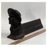 Cast Iron Doorstop Bust of Man with Hat