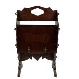 Wooden Magazine Rack With Carved Details