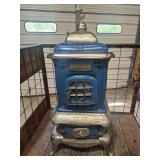 Vintage Blue Porcelain Enamel & Nickel-Plated