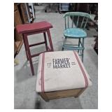 RUstic Wooden Storage Ottoman Features A