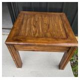 Solid Wood Side Table With Inset Top