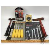 Black & Decker Laser Level, Sears Wrench Set, Hole