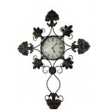 Wrought Iron Wall Clock with Roman Numerals