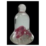 Joe St Clair Paperweight With Pink Flower