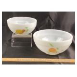 Fire-King Gay Fad Oven Ware Bowls with Fruit Desig