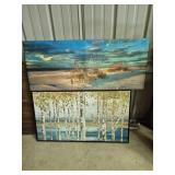 Canvas Beach Scenes Wall Hangings (2) 20 in. X