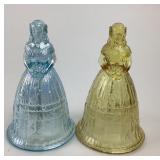 Imperial Glass Bells Blue, Amber Figurines